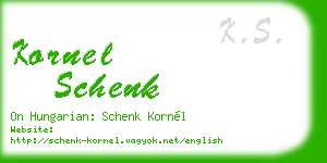 kornel schenk business card